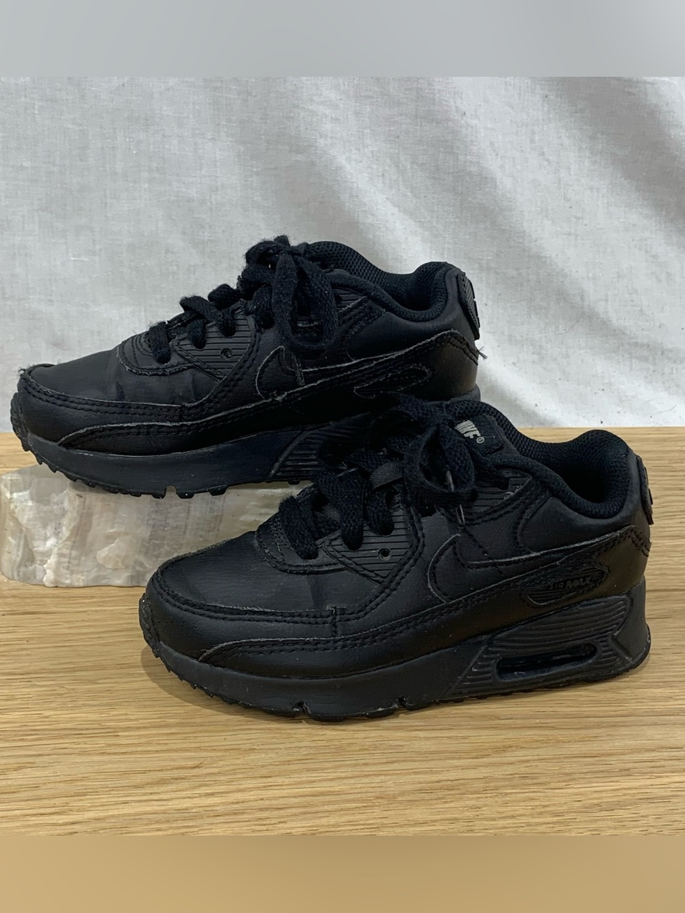 Nike Air Max 90 LTR PS Triple Black Kids Size 11C Sneakers CD6867-001